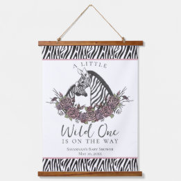 A Little Wild One Baby Zebra Print Hanging Tapestry