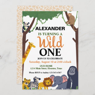A Little Wild One Birthday Party Invitation