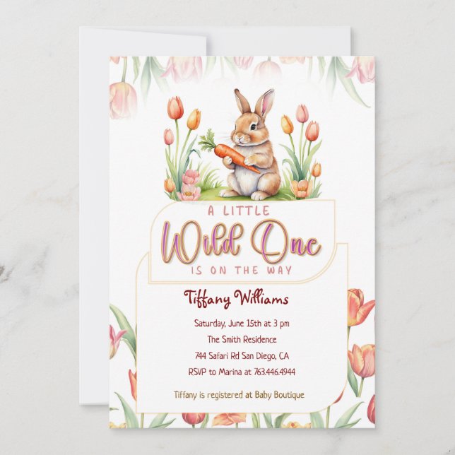 "A Little Wild One"  Invitation (Front)
