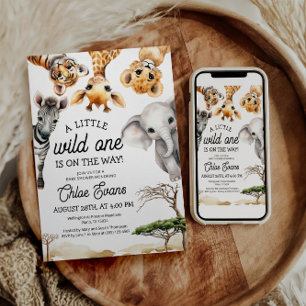 A Little Wild One Invitation Safari Baby Shower