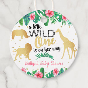 A Little Wild One Is On Her Way Girls Baby Shower Favour Tags
