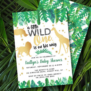 A Little Wild One Is On His Way Boys Baby Shower Invitation