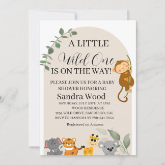 A Little Wild One Is On The Way Baby Shower Invite