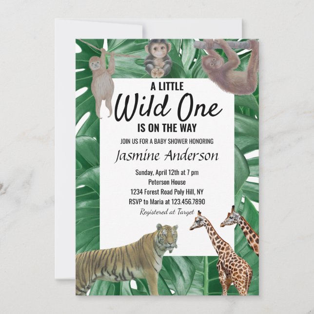 A Little Wild One is on the Way | Cute Baby Shower Invitation (Front)