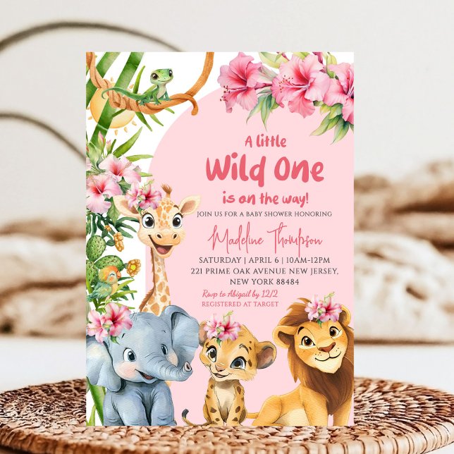 A Little Wild One is on the Way Safari Baby Shower Invitation (Creator Uploaded)