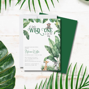 A Little Wild One is on The Way Safari Baby Shower Invitation