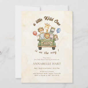 A Little Wild One Jungle Baby Shower Invitation