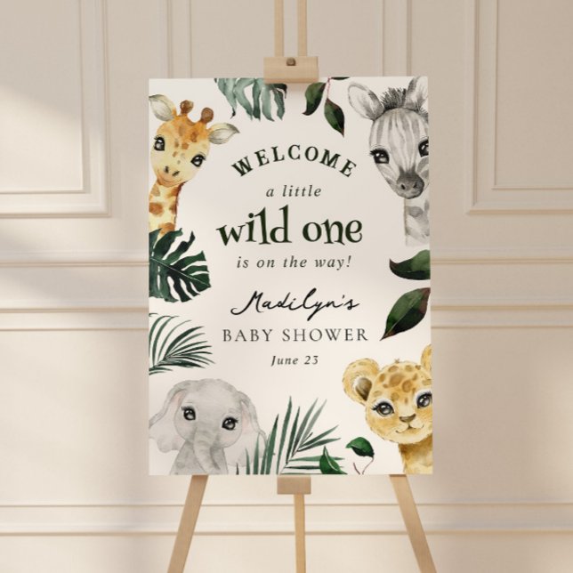 A Little Wild One Jungle Baby Shower Welcome Sign (Creator Uploaded)