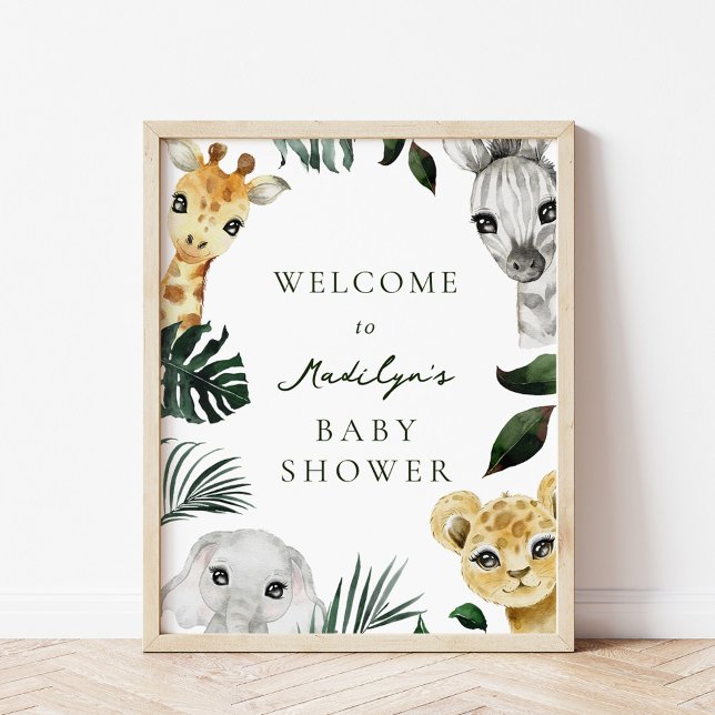 A Little Wild One Jungle Baby Shower Welcome Sign (Creator Uploaded)