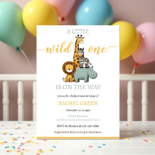 A Little Wild One Jungle Safari Baby Shower Invitation