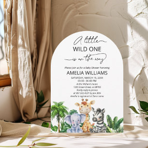 A Little Wild One Jungle Safari Baby Shower Invitation