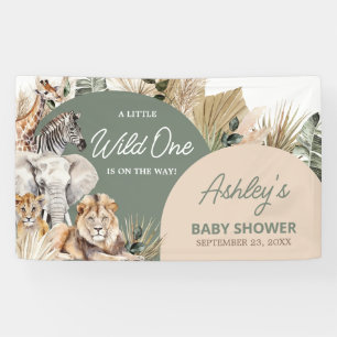 A Little Wild One Safari Animals Baby Shower Banner