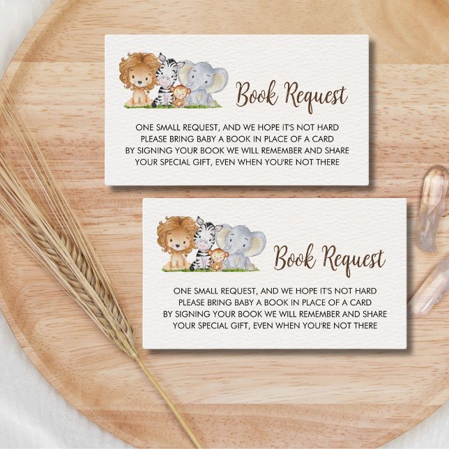 A Little Wild One Safari Animals Baby Shower Enclosure Card (Creator Uploaded)