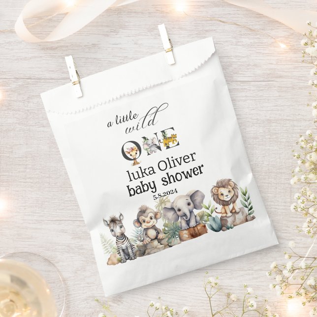 a little wild one safari animals baby shower favour bag (Creator Uploaded)