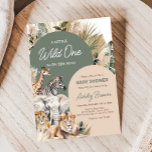 A Little Wild One Safari Animals Baby Shower Invitation<br><div class="desc">Welcome your little one with our heartwarming Boho Safari Baby Shower Invitation Printable. Personalise to share the joy with your loved ones!

BS517</div>