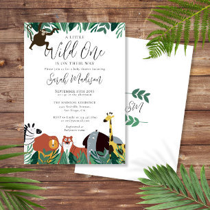 A Little Wild One Safari Animals Baby Shower Invitation