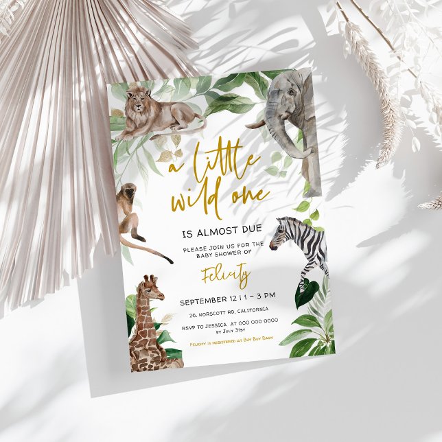 A little wild one safari animals Baby Shower  Invitation (Creator Uploaded)