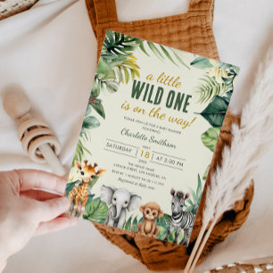 A Little Wild One Safari Animals Baby Shower Invitation