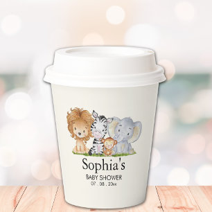 A Little Wild One Safari Animals Baby Shower Paper Cups