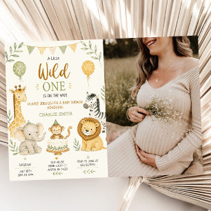 A Little Wild One Safari Animals Baby Shower Photo Invitation