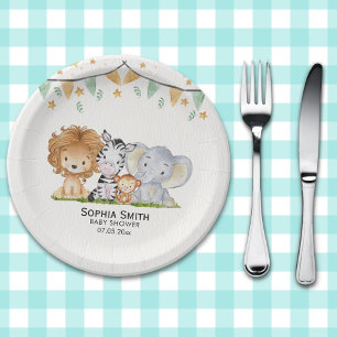 A Little Wild One Safari Animals  Paper Plate