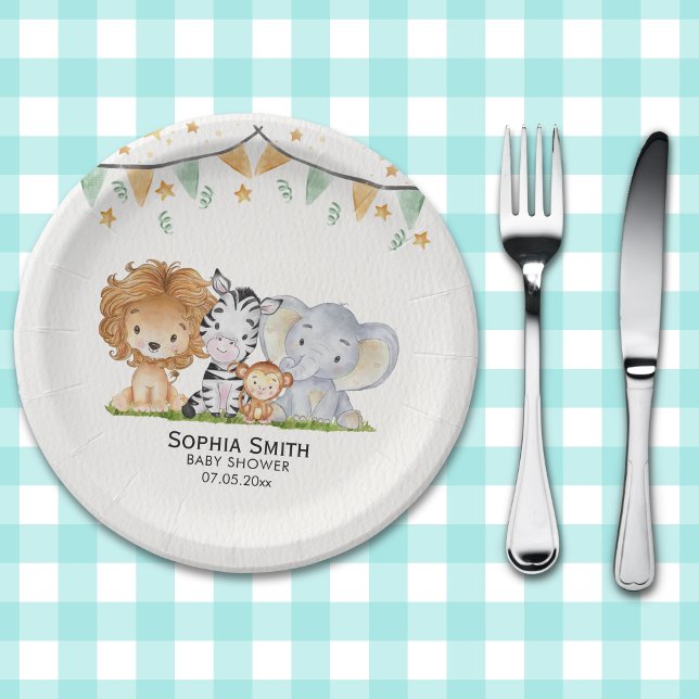 A Little Wild One Safari Animals  Paper Plate (Creator Uploaded)