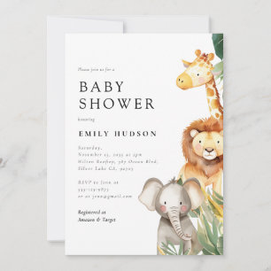 A Little Wild One Safari Baby Shower Invitation