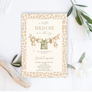 A little Wild One Safari Baby Shower Invitation