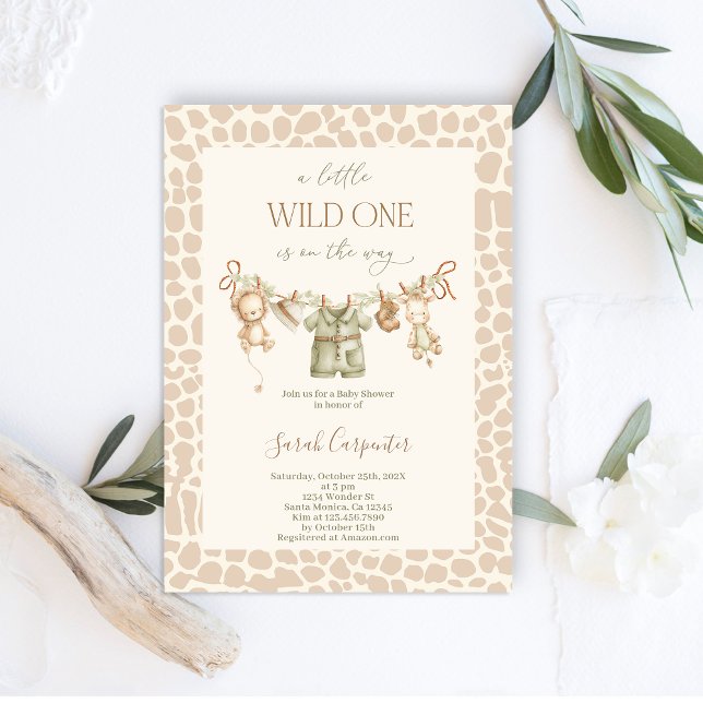 A little Wild One Safari Baby Shower Invitation (Creator Uploaded)