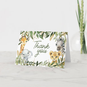 A Little Wild One Safari Baby Shower  Thank You Card