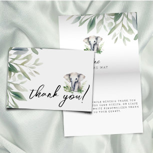 A Little Wild One Safari Elephant Folding Thank You Card