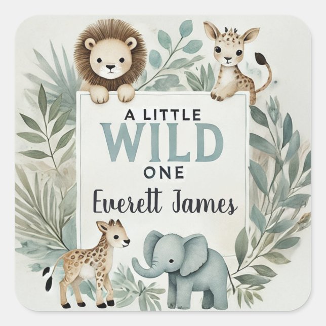 A Little Wild One Square Sticker (Front)
