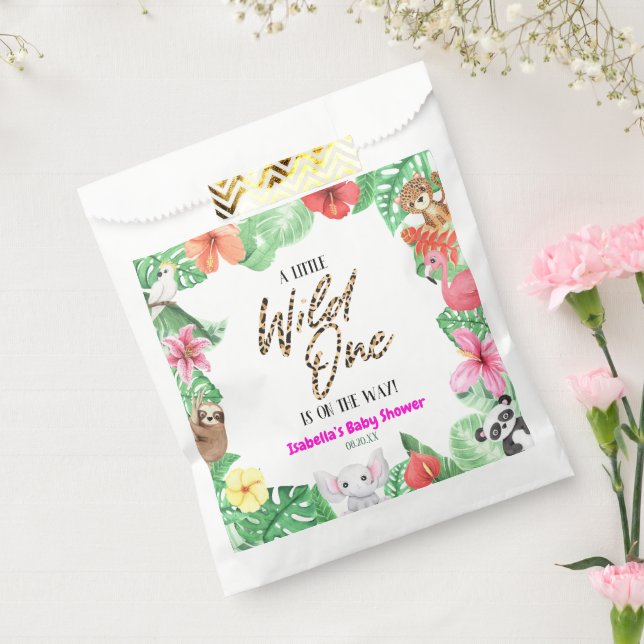 A Little Wild One Tropical Animal Baby Shower Favour Bag (Sealed)