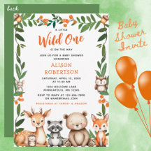 A little Wild One Woodland Animals Baby Shower
