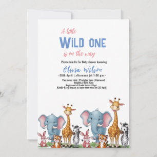 A little wild safari animal it's boy baby shower#3 invitation
