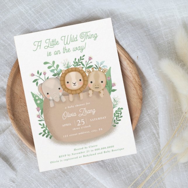 A Little Wild Thing Baby Shower Invitation (Creator Uploaded)