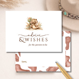 A Little Wild West Cowhide Advice & Wishes Enclosure Card