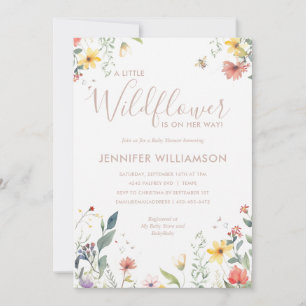 A Little Wildfllower Girl Baby Shower Invitation