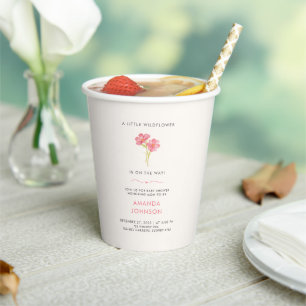 A Little Wildflower Baby in Bloom Baby Shower Paper Cups