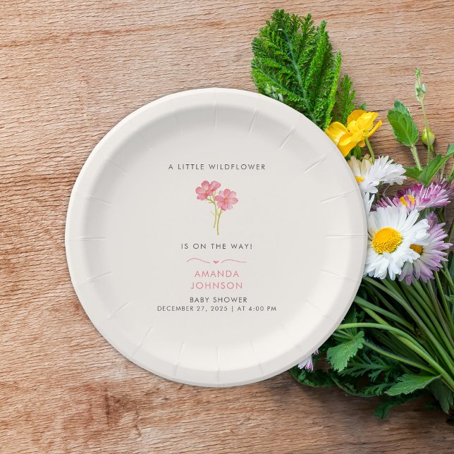 A Little Wildflower Baby in Bloom baby Shower  Paper Plate (Creator Uploaded)