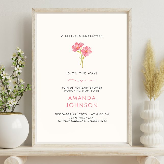 A Little Wildflower Baby in Bloom Baby shower Poster (Creator Uploaded)