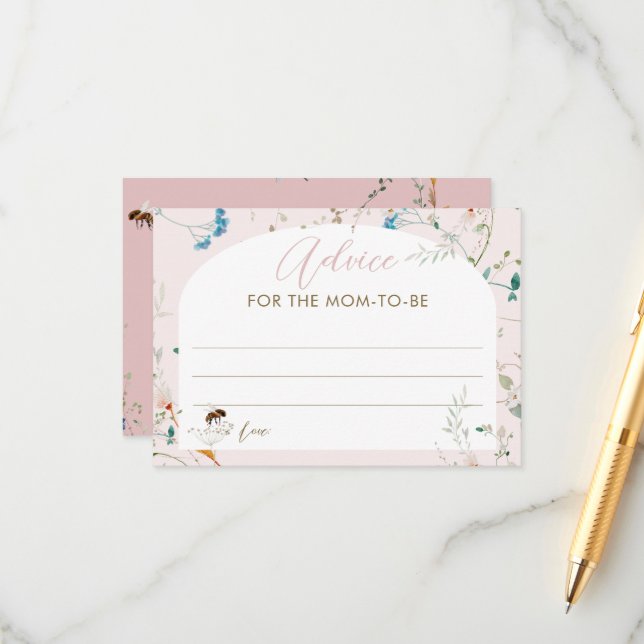 A little Wildflower Baby Shower Advice for Mum  Enclosure Card (Front/Back In Situ)