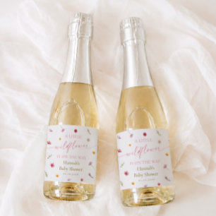 A Little Wildflower Baby Shower Champagne Sparkling Wine Label