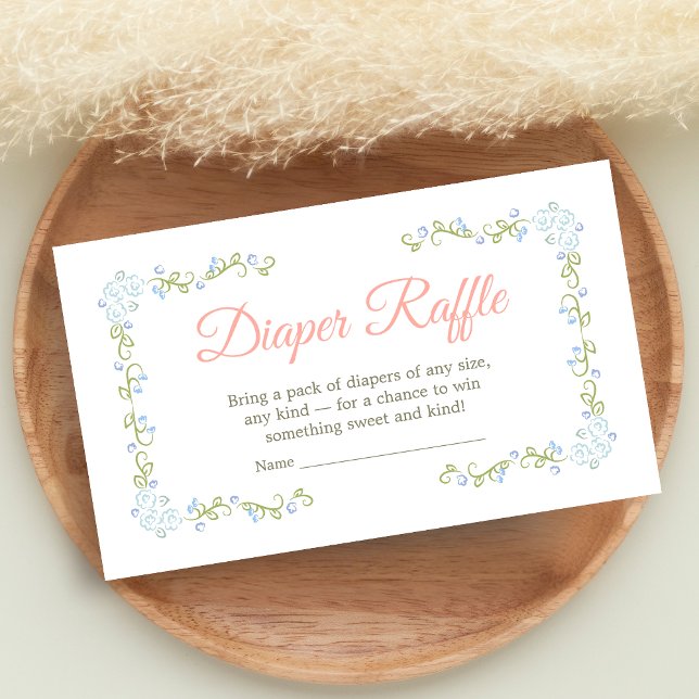 A Little Wildflower Baby Shower Diaper Raffle Enclosure Card (Wildflower Baby Shower Diaper Raffle)