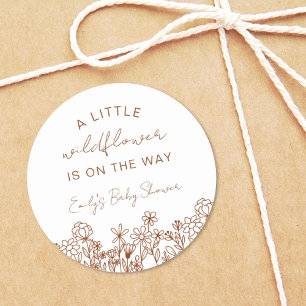 A Little Wildflower Baby Shower In Bloom Boho Classic Round Sticker