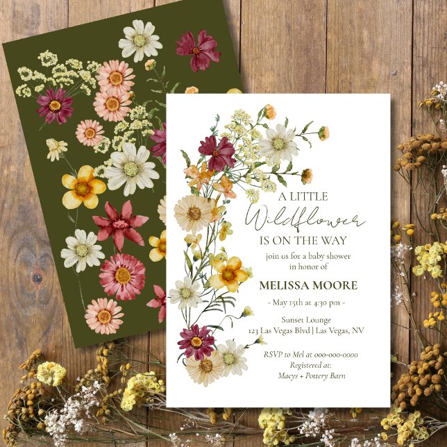 A Little Wildflower Baby Shower Invitation (Creator Uploaded)