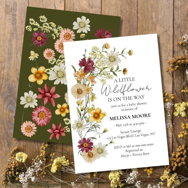 A Little Wildflower Baby Shower Invitation (Creator Uploaded)
