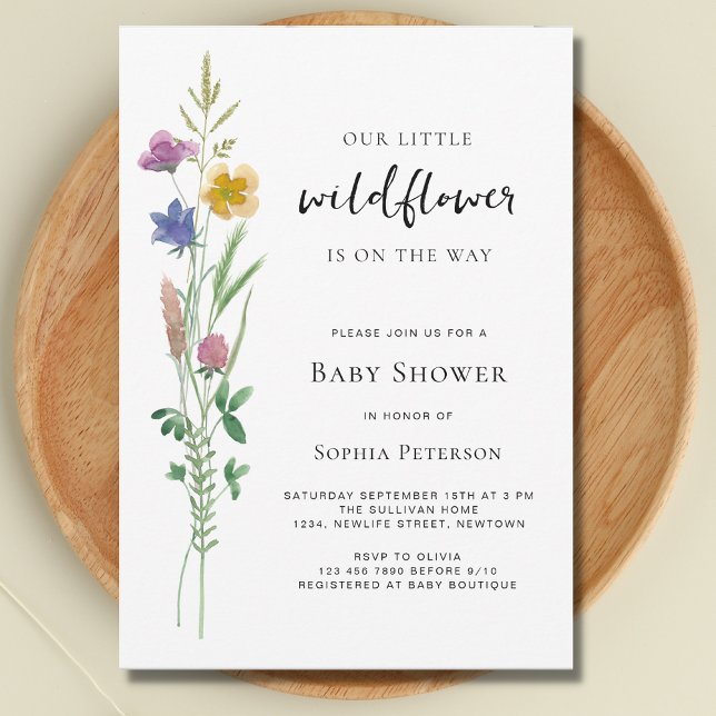 A Little Wildflower Baby Shower Invitation (Creator Uploaded)