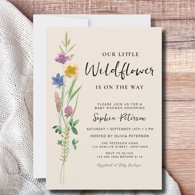 A Little Wildflower Baby Shower Invitation (Creator Uploaded)