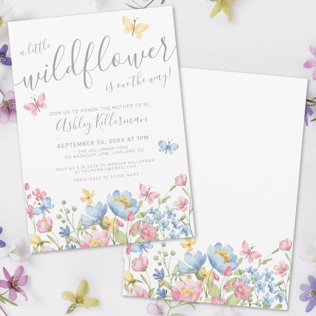 A Little Wildflower Baby Shower Invitation (A Little Wildflower Baby Shower Invitation)